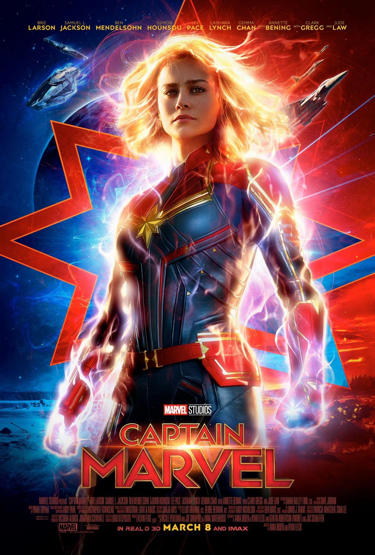 Brie Larson at Captain Marvel 2019 Poster