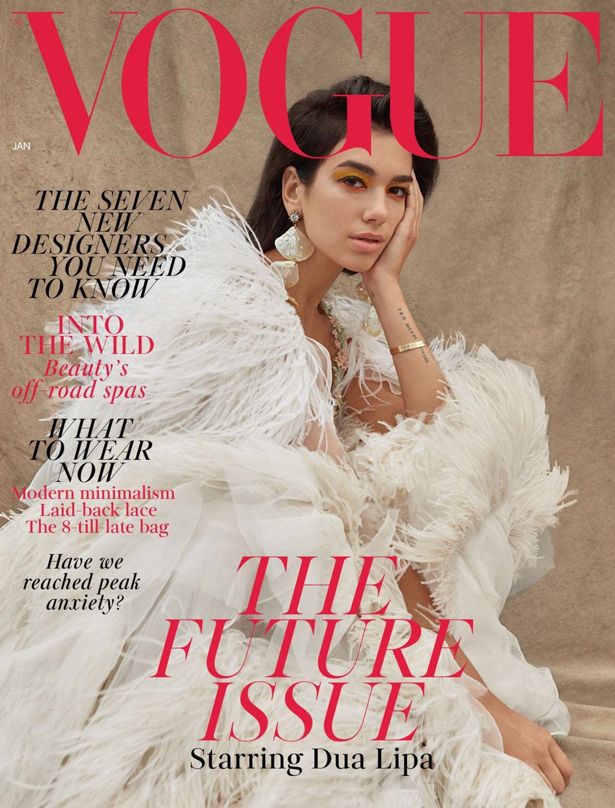 Dua Lipa on the Cover of Vogue Magazine, UK January 2019