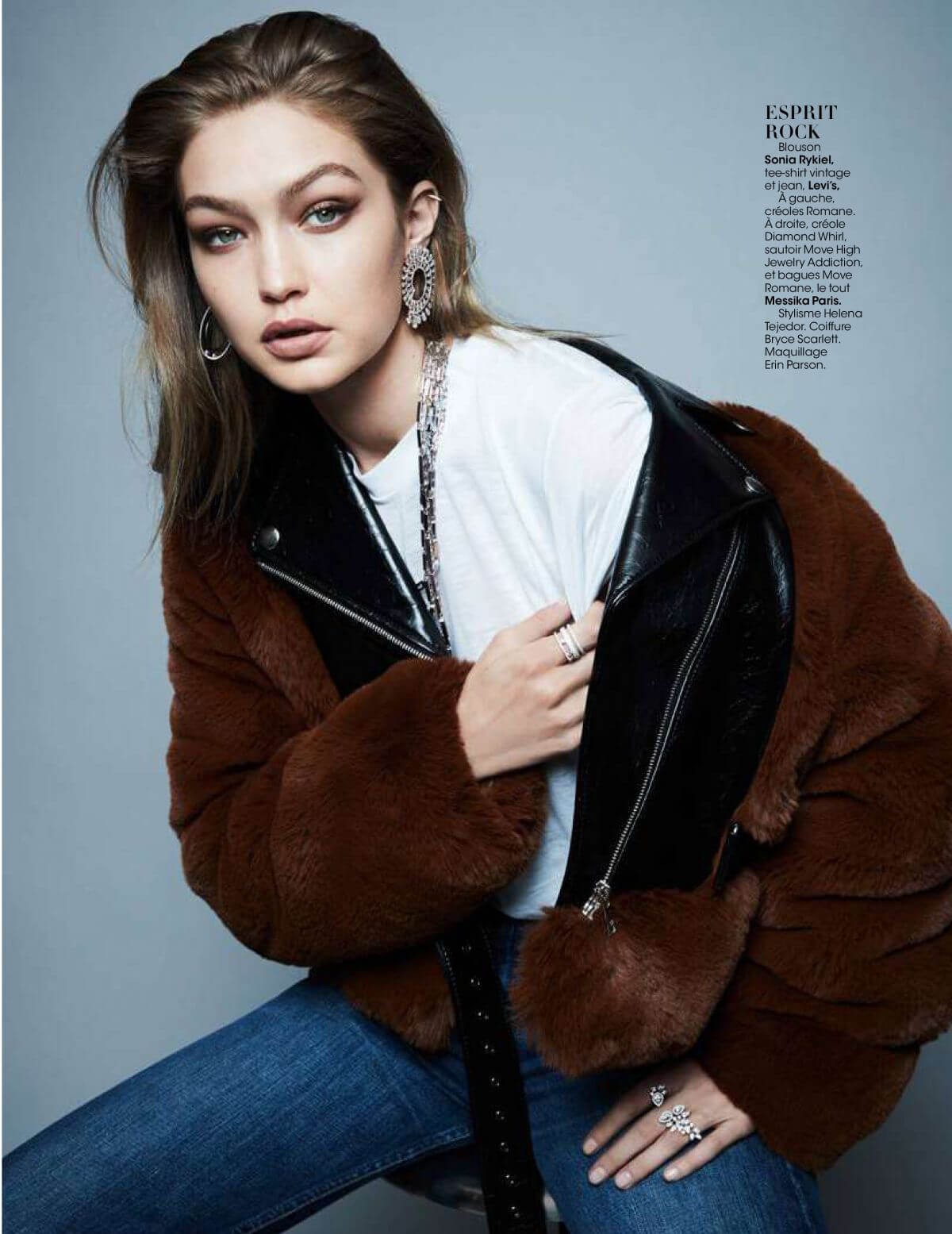 Gigi Hadid in Madame Figaro, December 2018