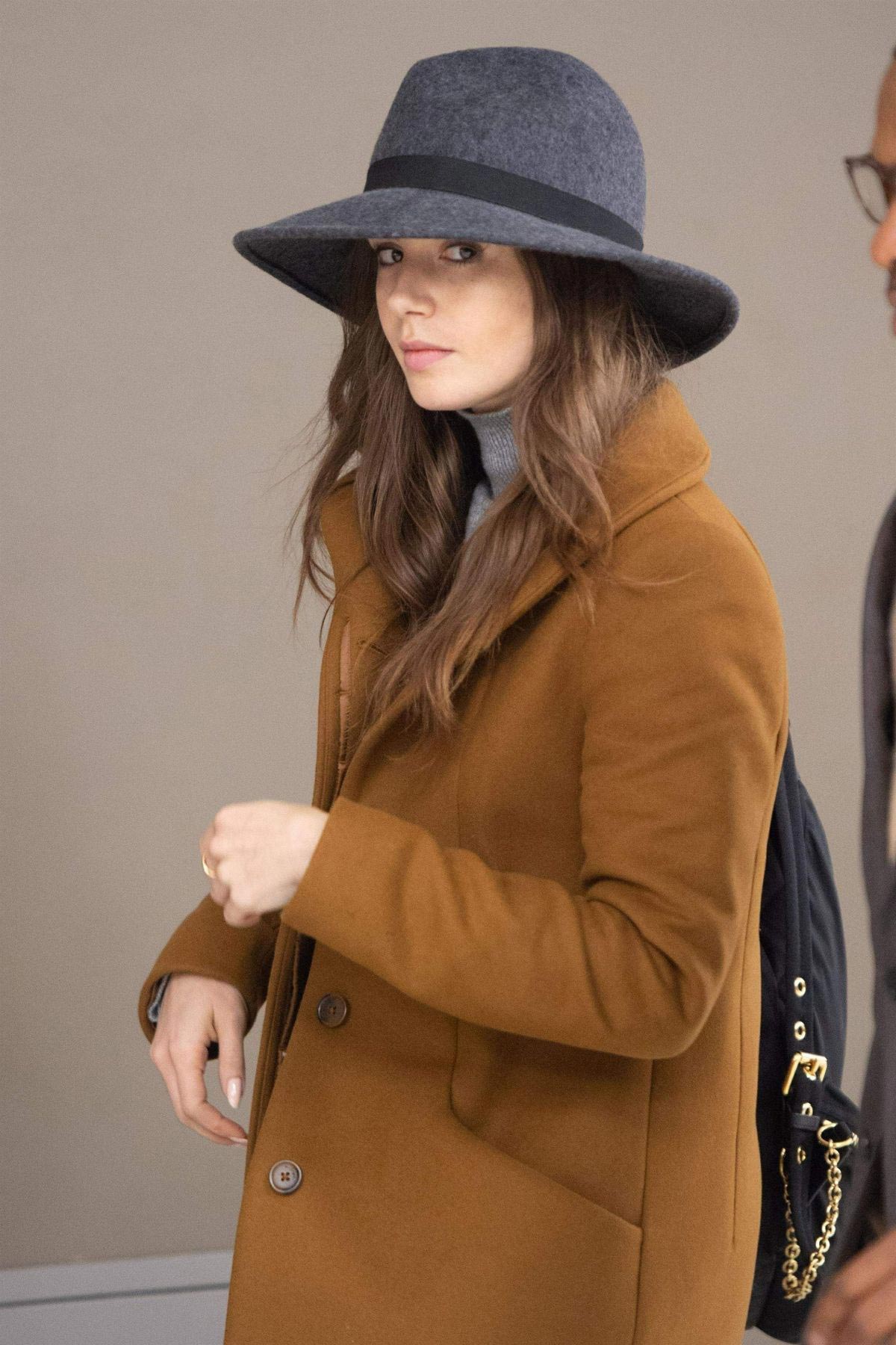 Lily Collins at JFK Airport in New York 2018/12/02