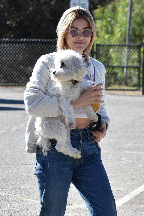 Lucy Hale at a Dog Park in Los Angeles 2018/12/08