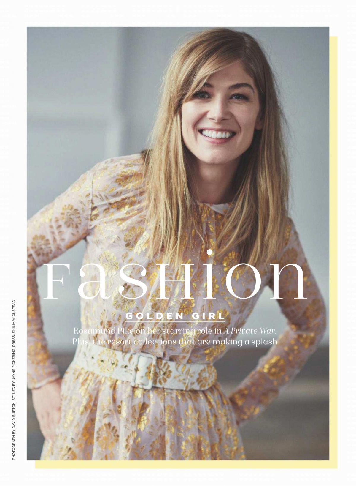 Rosamund Pike in Marie Claire Magazine, UK January 2019