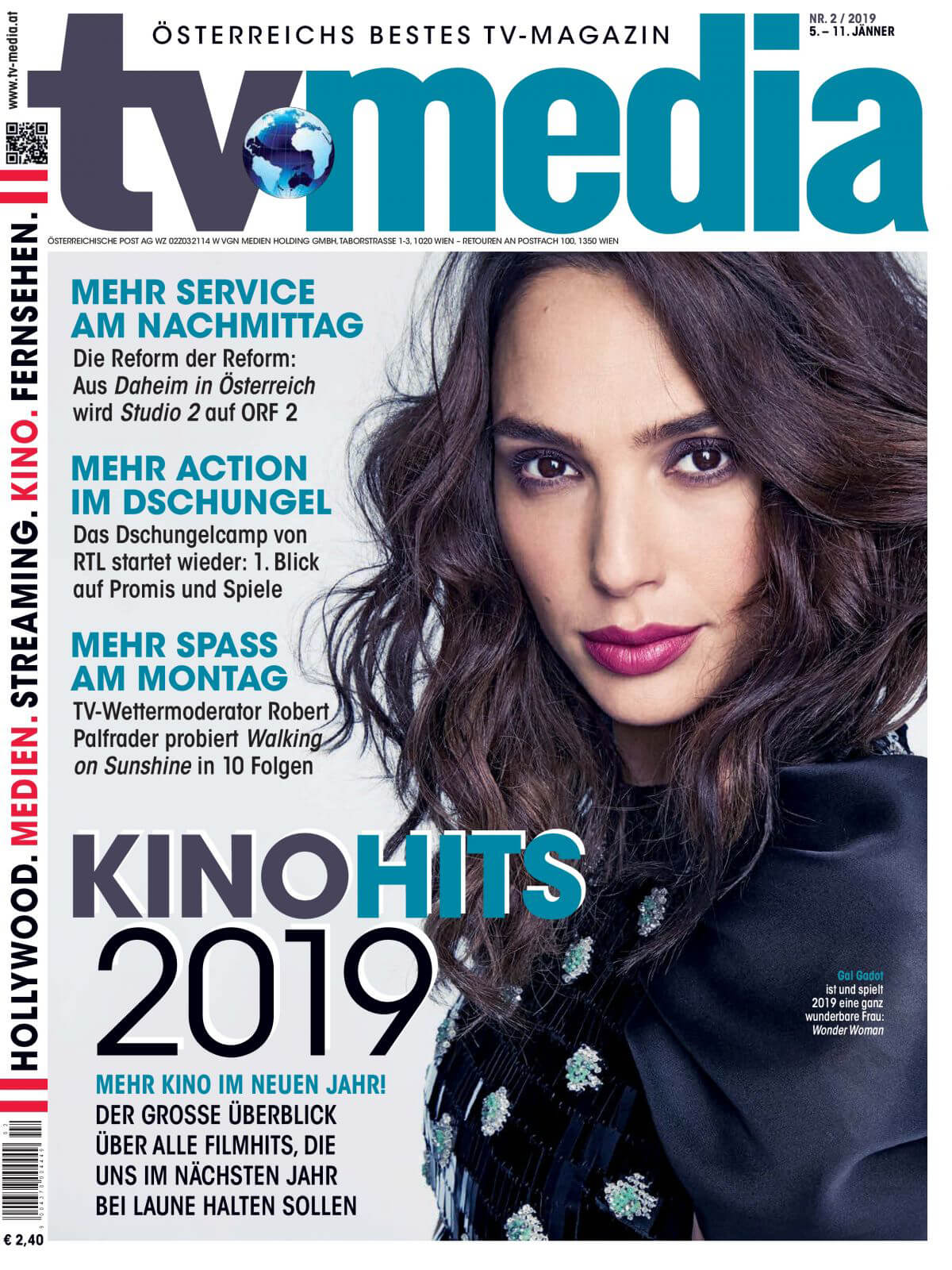 Gal Gadot on the Cover of TV Media Magazine, January 2019