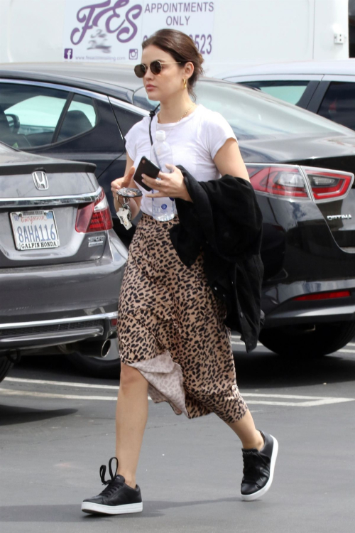 Lucy Hale Out Animal Print Skirt in Los Angeles 2019/04/30 5