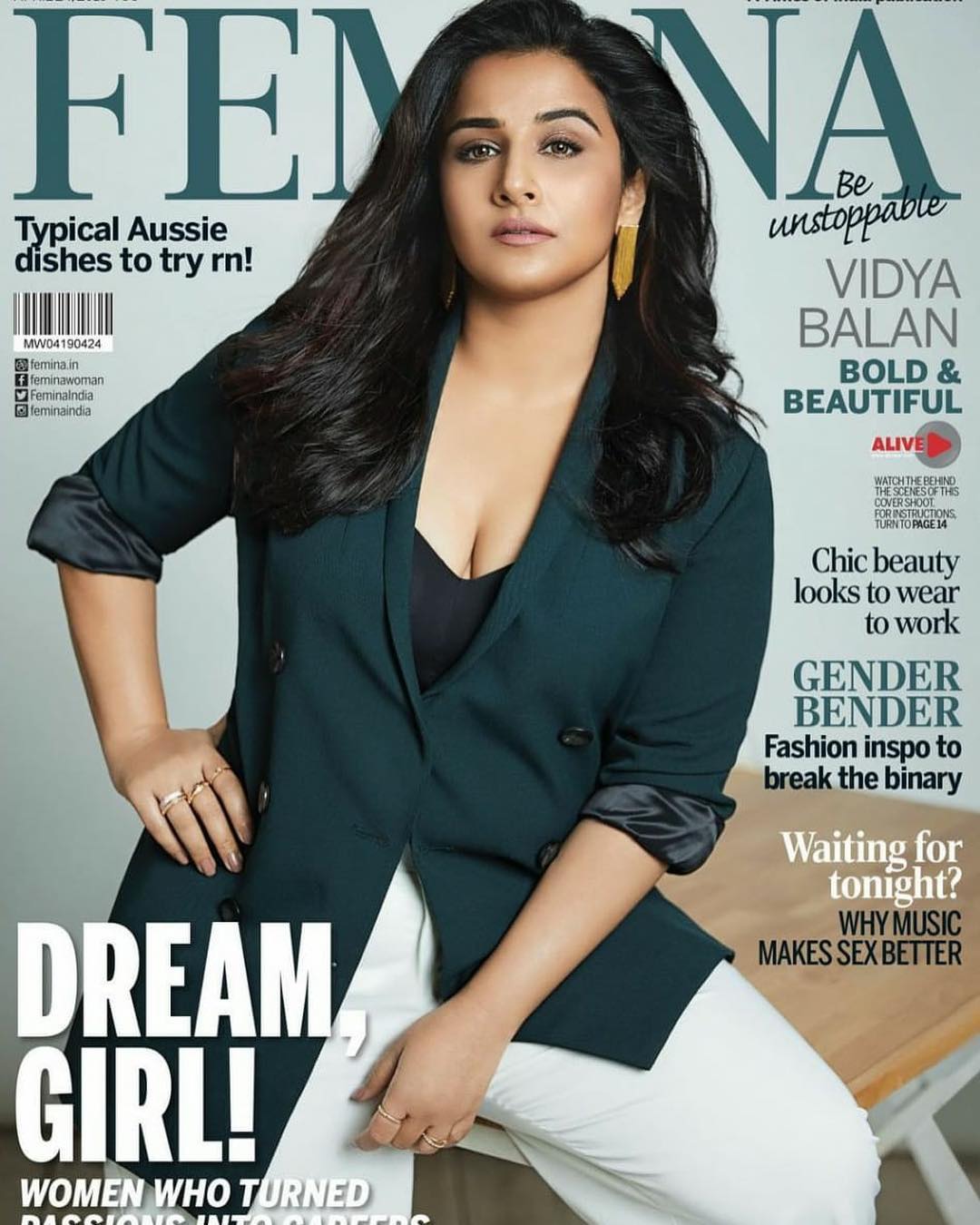 Vidya Balan Cover Girl Of Femina India April Issue 2019