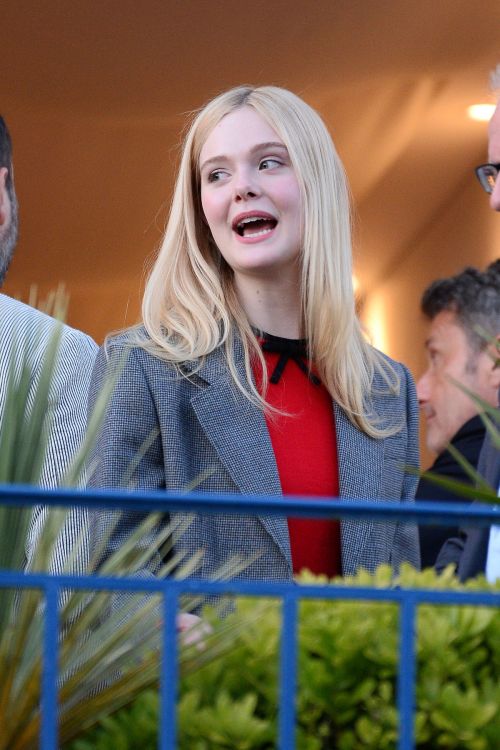 Elle Fanning at balcony of the Martinez Hotel in the evening of the Cannes Film Festival in France 2019/05/13 3