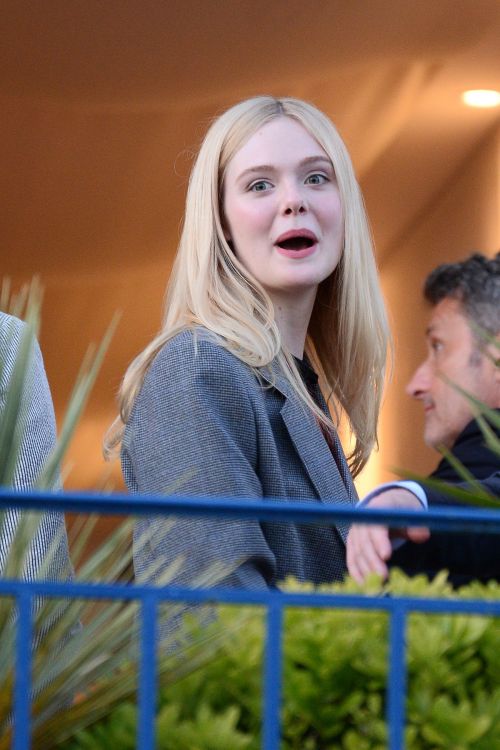 Elle Fanning at balcony of the Martinez Hotel in the evening of the Cannes Film Festival in France 2019/05/13 5