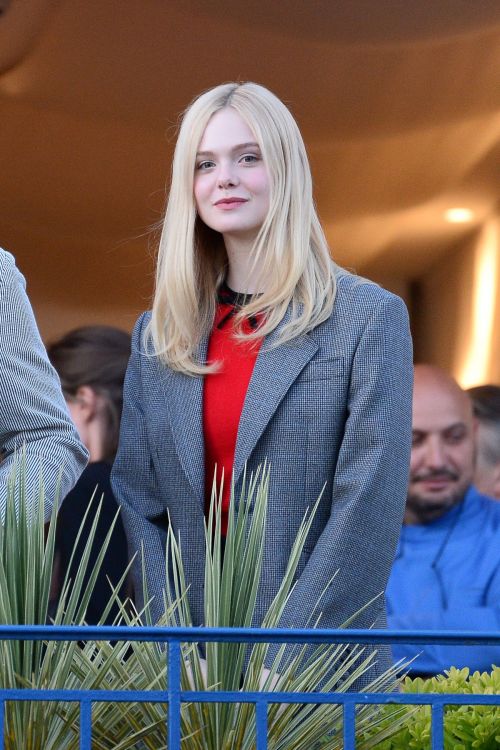 Elle Fanning at balcony of the Martinez Hotel in the evening of the Cannes Film Festival in France 2019/05/13 6