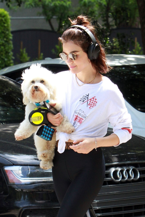 Lucy Hale walk with Her Dog at Los Angeles 2019/05/01