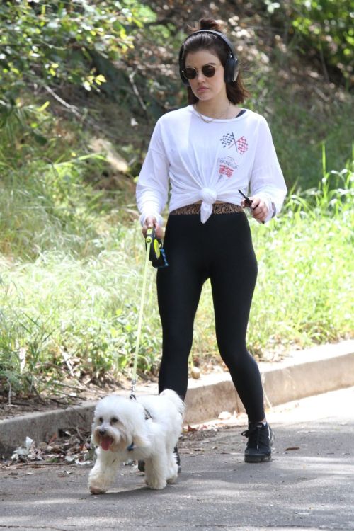 Lucy Hale walk with Her Dog at Los Angeles 2019/05/01 10