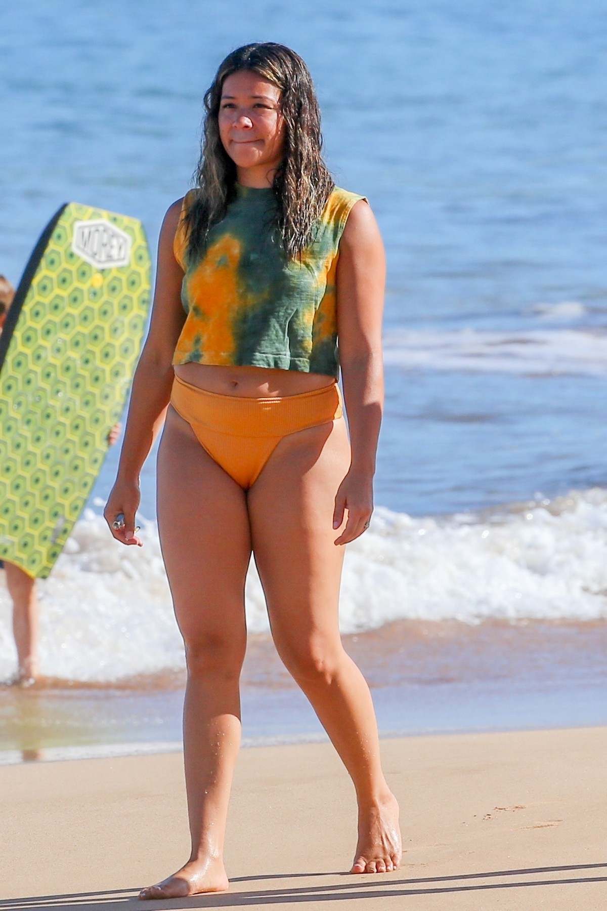 Gina Rodriguez in Yellow Bikini at a beach in Maui, Hawaii 2019/06/17