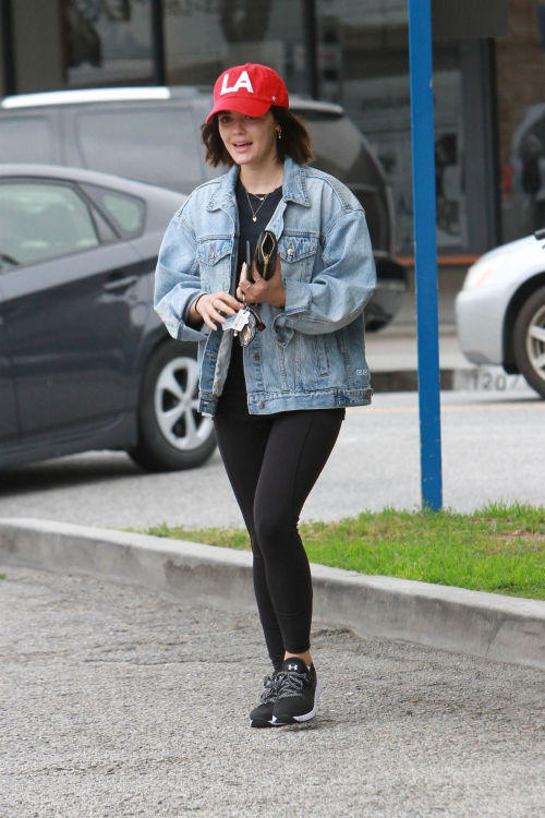 Lucy Hale in Denim Jacket with Jeggings Out for Coffee in Studio City 2019/06/18 12