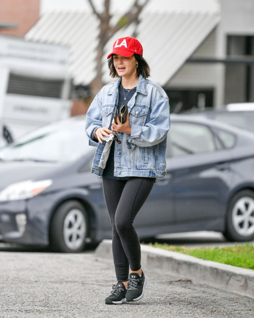 Lucy Hale in Denim Jacket with Jeggings Out for Coffee in Studio City 2019/06/18 5