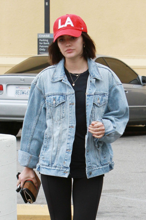 Lucy Hale in Denim Jacket with Jeggings Out for Coffee in Studio City 2019/06/18 7