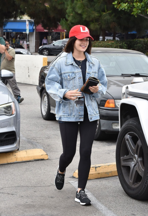 Lucy Hale in Denim Jacket with Jeggings Out for Coffee in Studio City 2019/06/18 8