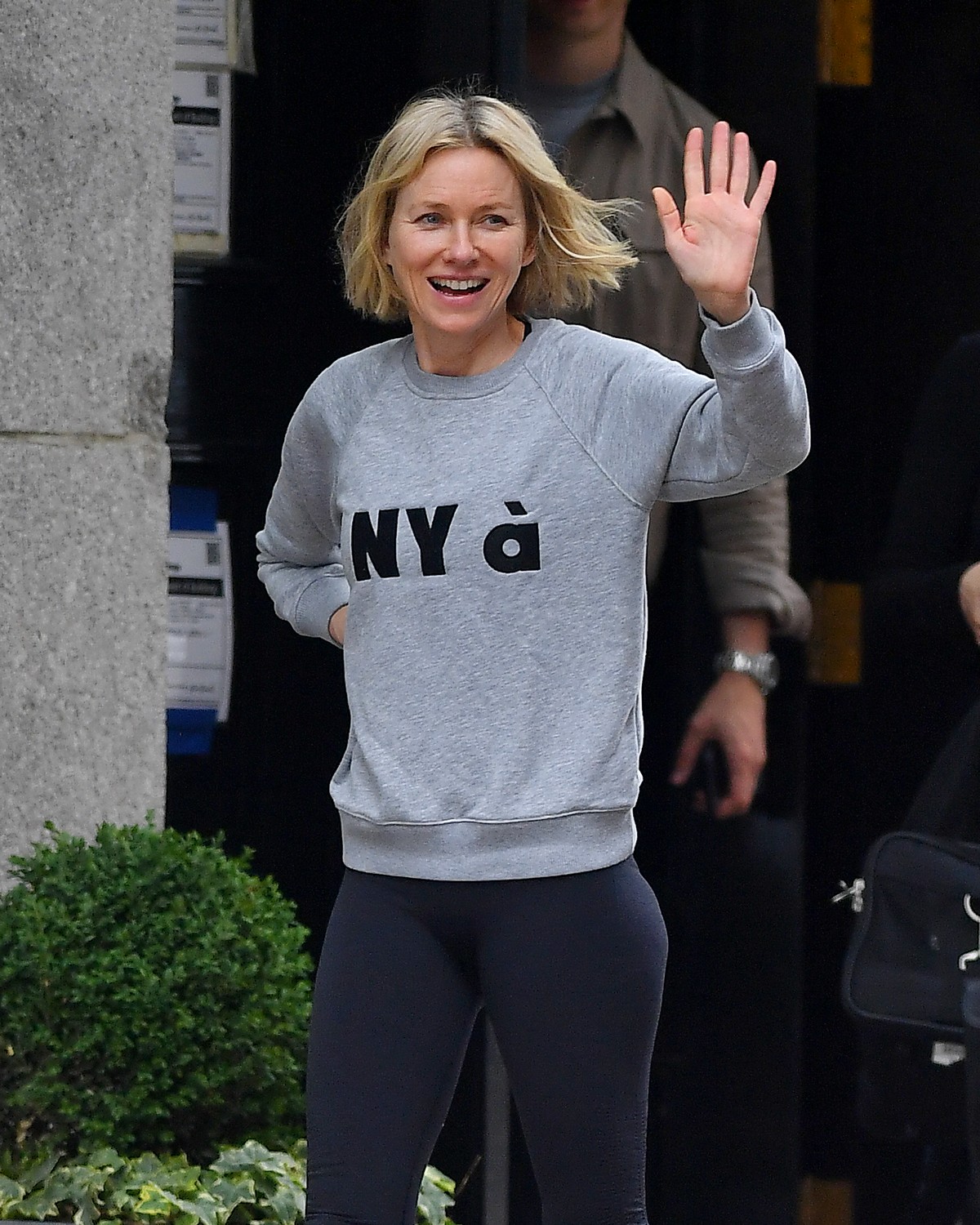 Naomi Watts in Sweatshirt and Tights Out in New York 2019/06/18