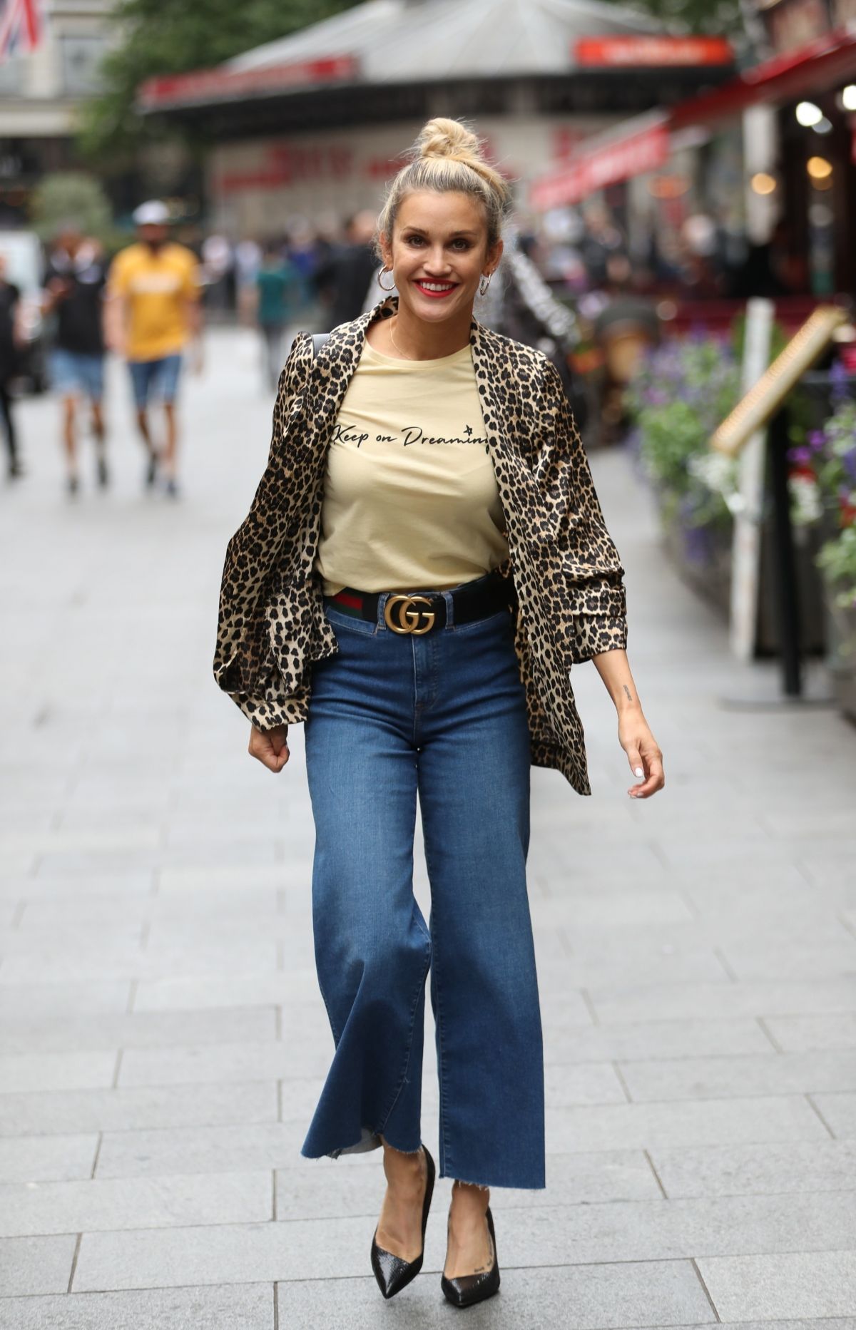 Ashley Roberts Leaves Global Radio Studios in London 2019/07/10