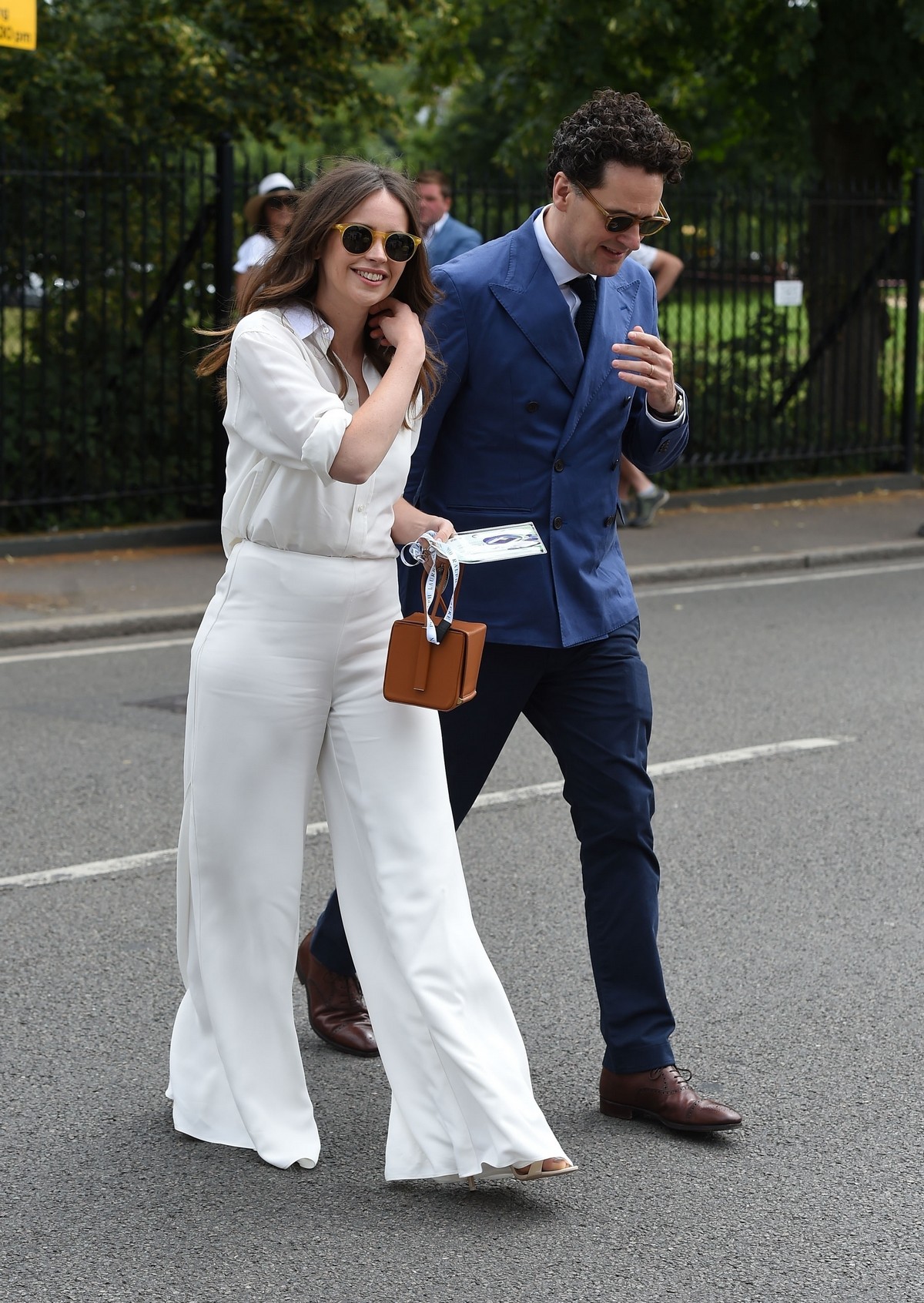 Felicity Jones and Charles Guard at the 2019 Wimbledon Tennis Championships in London 2019/07/08