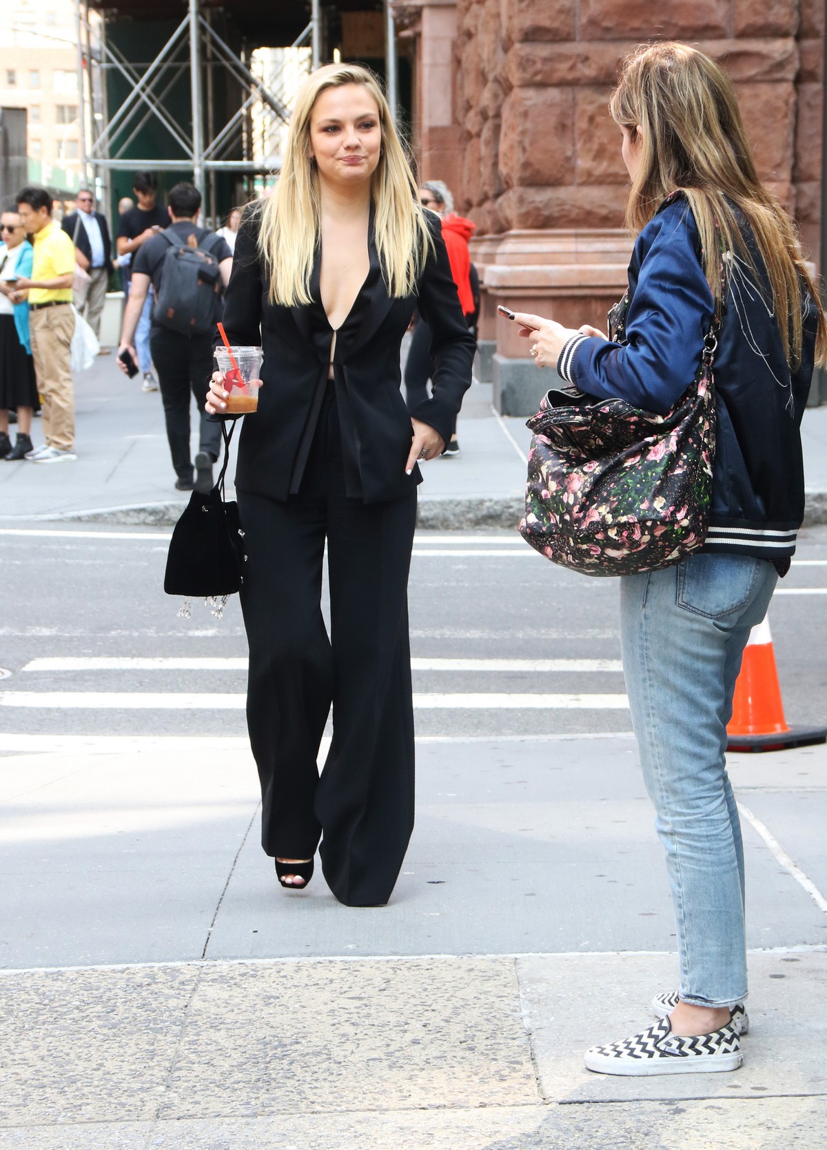 Emily Meade in Black Pantsuits at Build Series The Deuce in New York 2019/09/09