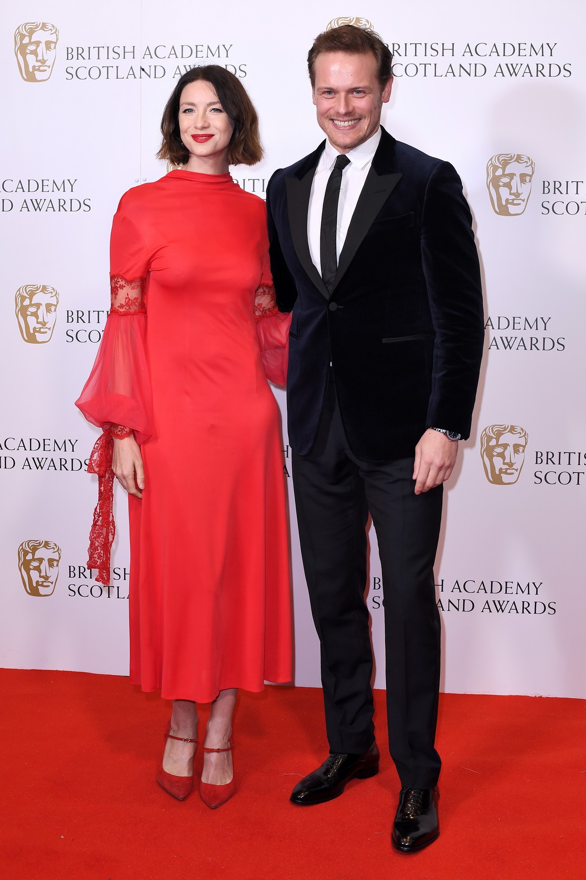 Caitriona Balfe and Sam Heughan attends the BAFTA in Scotland 2019/11/03