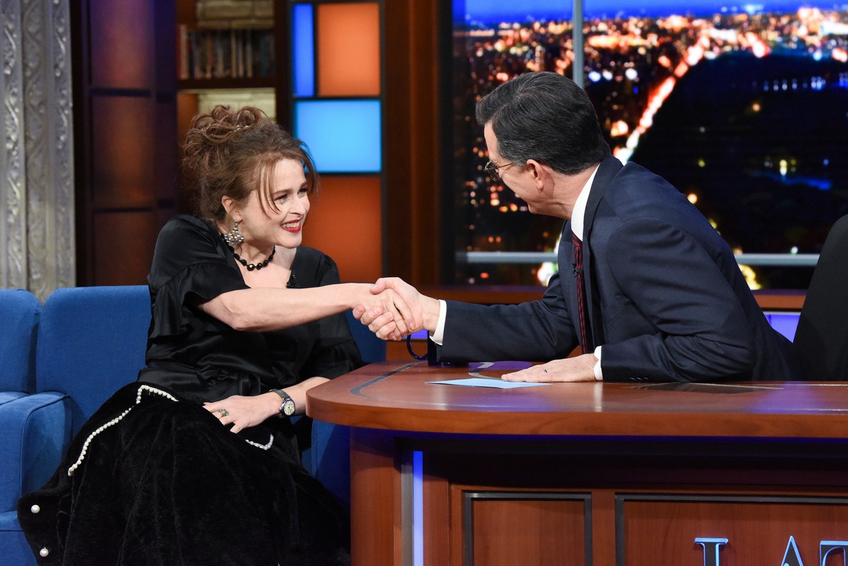 Helena Bonham Carter attends The Late Show with Stephen Colbert in Manhattan 2019/11/19