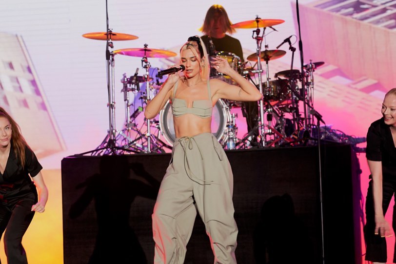 International singer Dua Lipa performs with Katy Perry in One Plus Music Festival in Mumbai, India