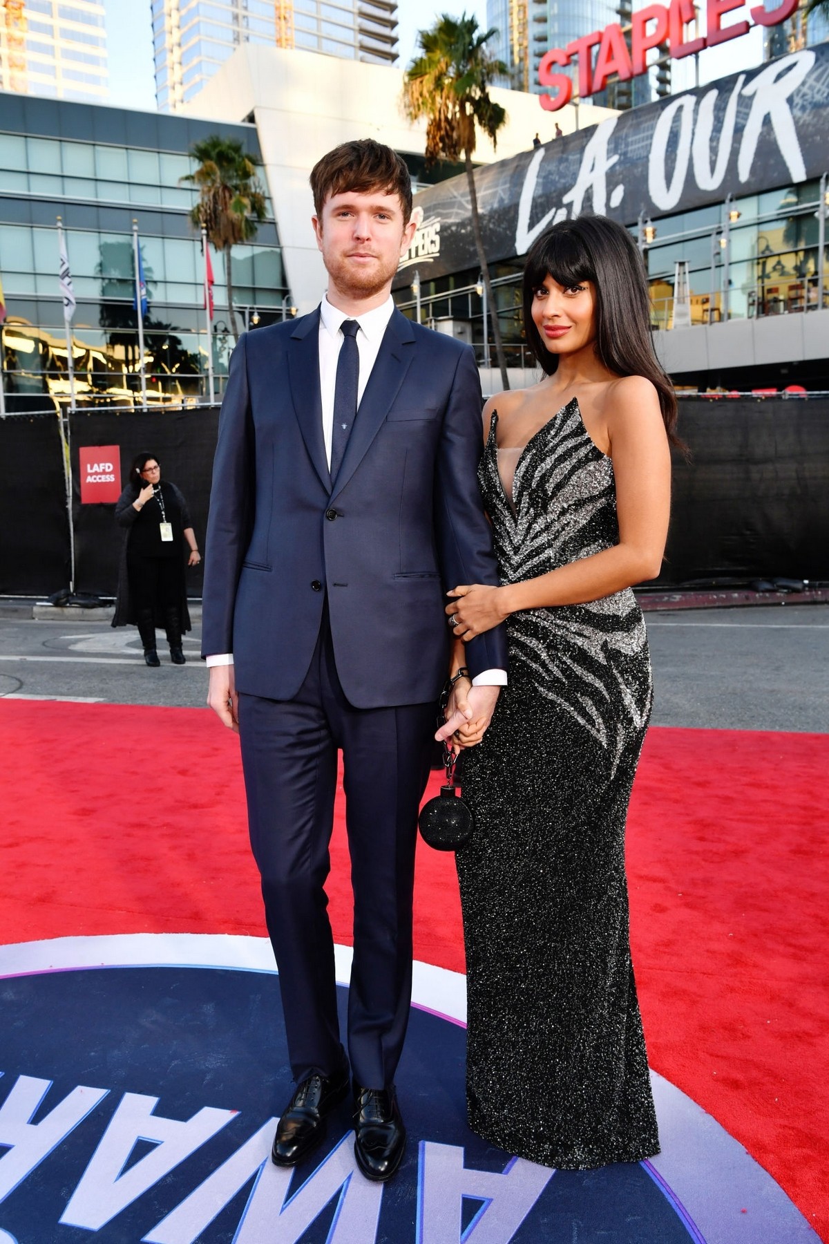 Jameela Jamil and James Blake attend 2019 American Music Awards at Microsoft Theater in Los Angeles 2019/11/24