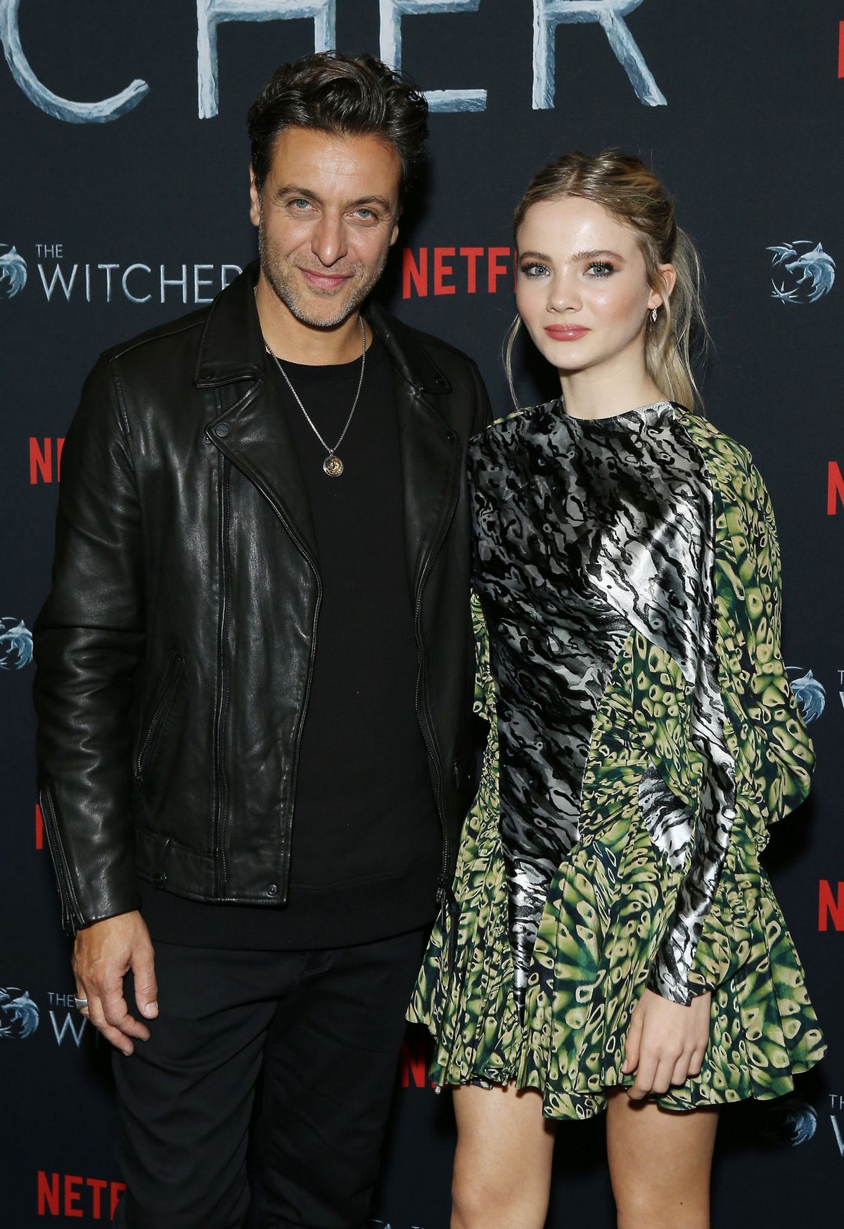 Adam Levy and Freya Allan attend The Witcher Photocall in Hollywood 2019/12/03