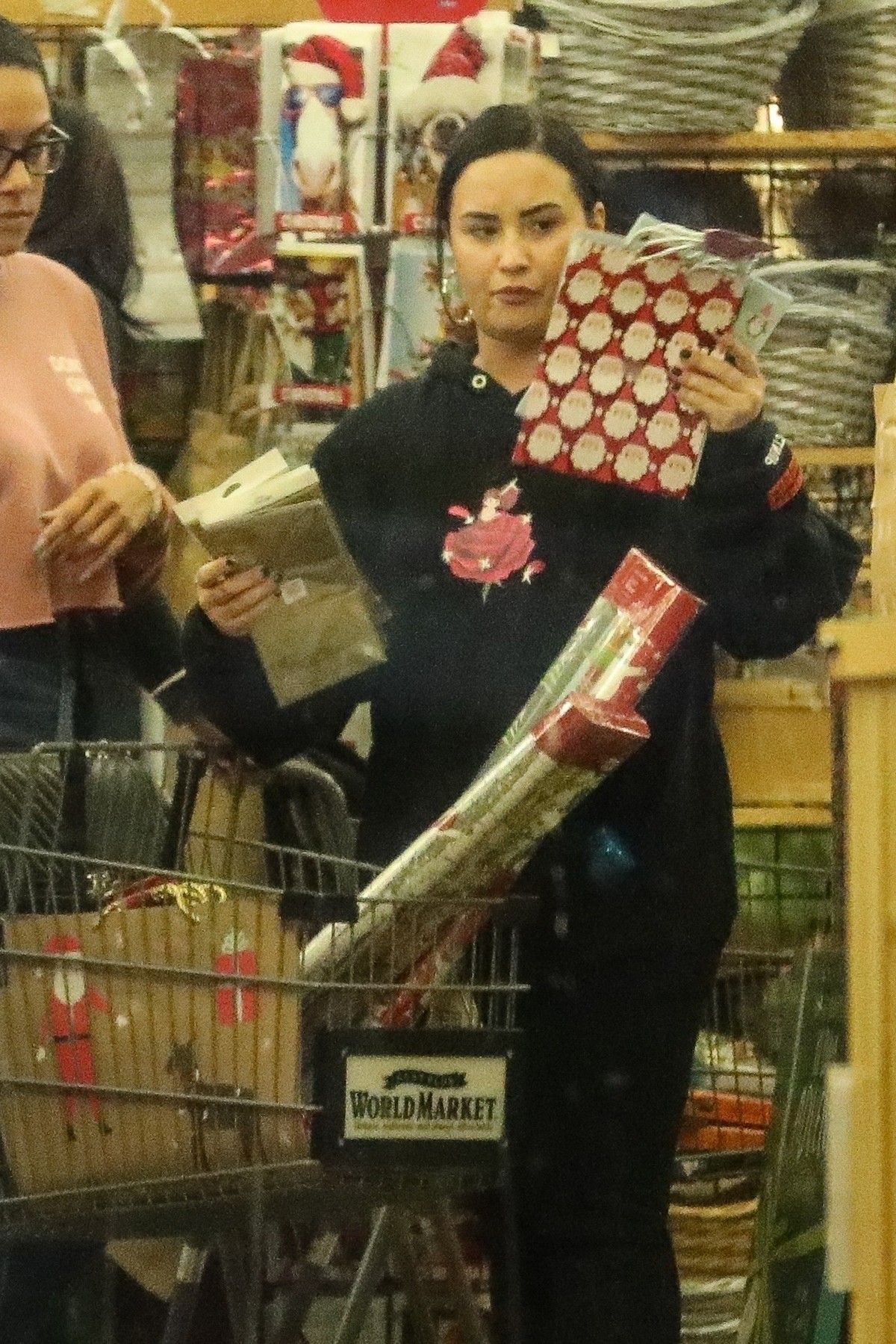 Demi Lovato shopping at a Cost Plus Market in Westwood 2019/12/18