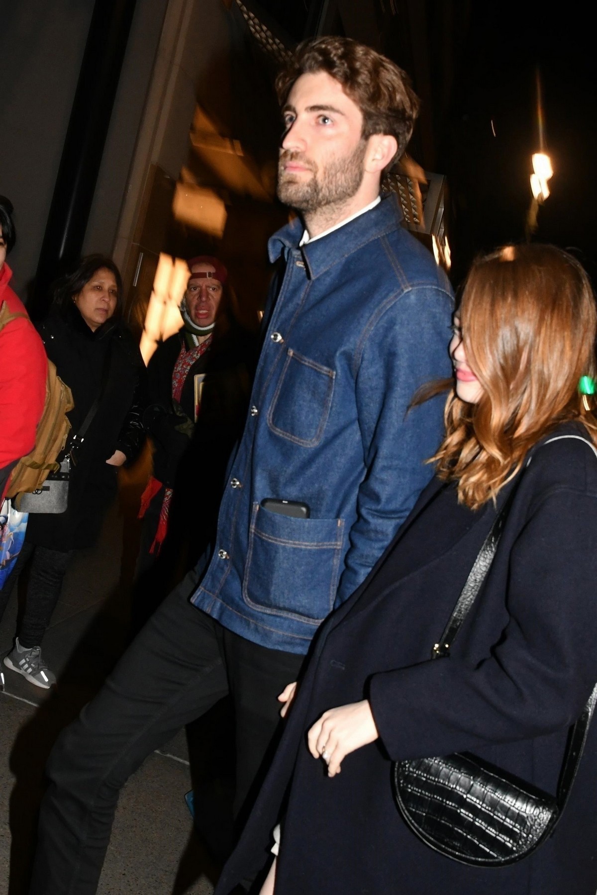 Emma Stone and her partner Dave McCary out the SNL afterparty in New York 2019/12/07