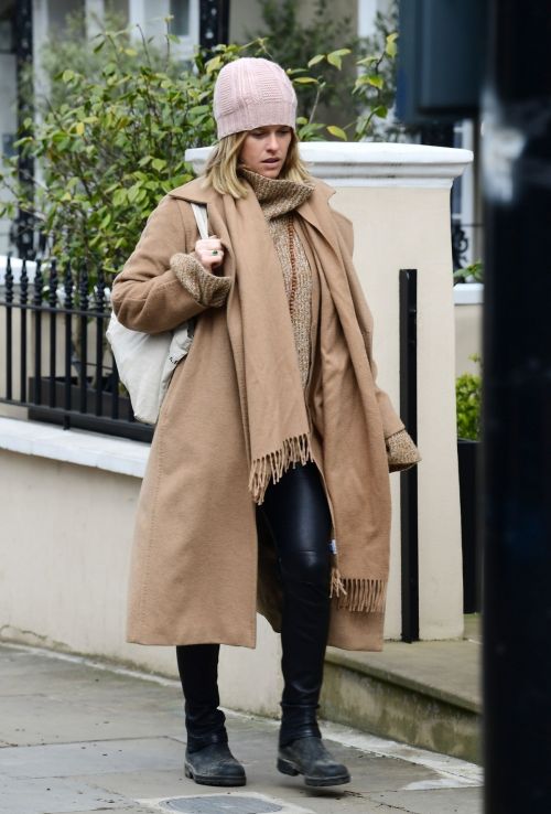 Alice Eve seen in brown long coat out and about in London 2020/04/06 10