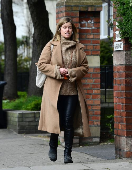 Alice Eve seen in brown long coat out and about in London 2020/04/06 13