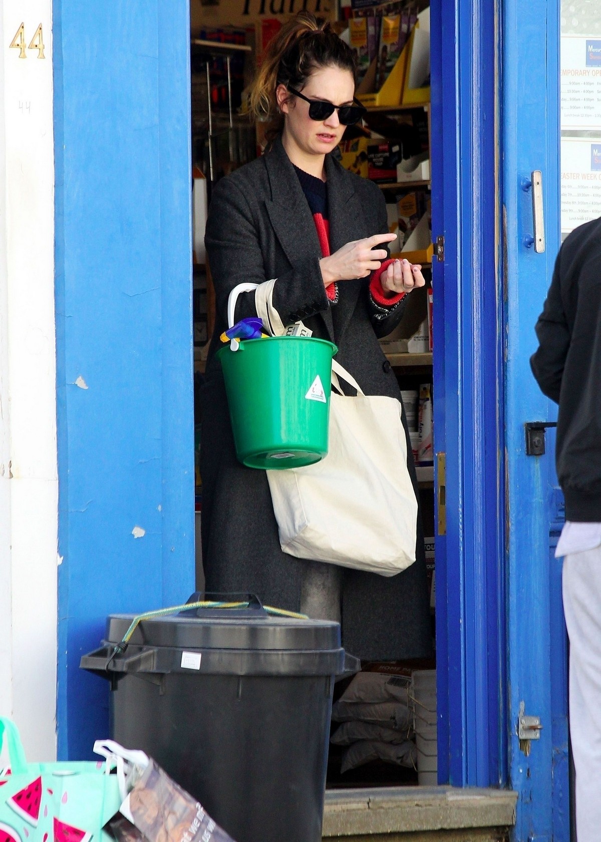 Lily James at a local hardware store in London 2020/04/07