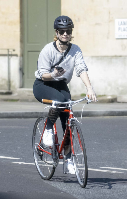 Lily James enjoy ride bike out for her daily exercise during COVID-19 in London 2020/04/11 6