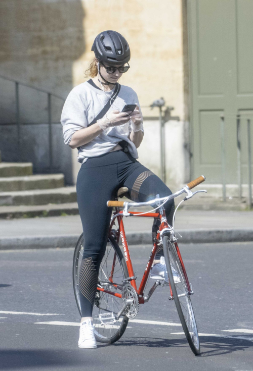 Lily James enjoy ride bike out for her daily exercise during COVID-19 in London 2020/04/11 7