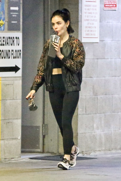 Lucy Hale enjoys her drink after a private training session in Los Angeles 2020/04/10 8