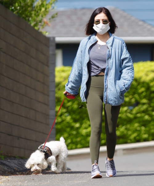 Lucy Hale follows mask during walks her dog Elvis in Los Angeles 2020/04/13 4