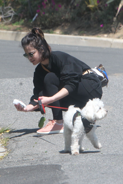 Lucy Hale for a walk with her dog Elvis in Los Angeles 2020/04/01 5