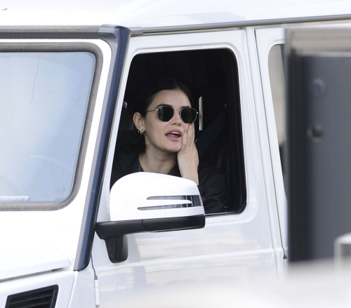 Lucy Hale goes Starbucks at the drive in Los Angeles 2020/04/04 8