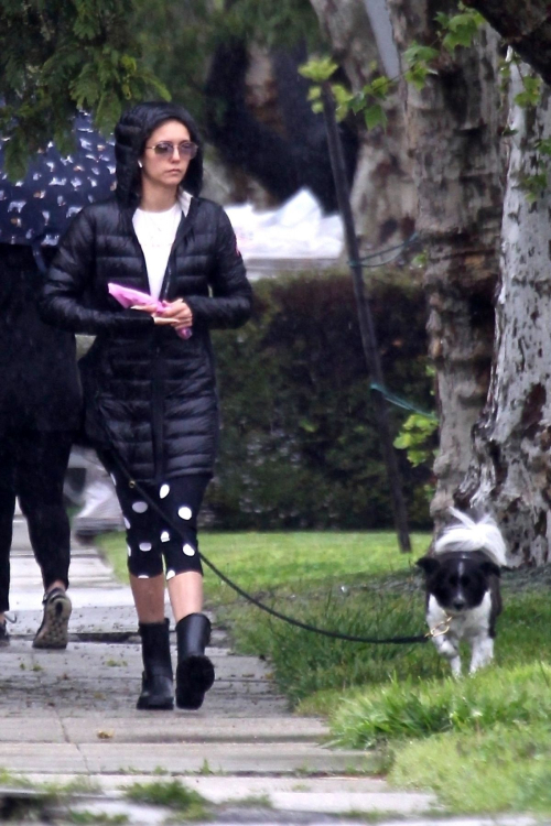 Nina Dobrev walk with her dog out in West Hollywood 2020/04/11 9