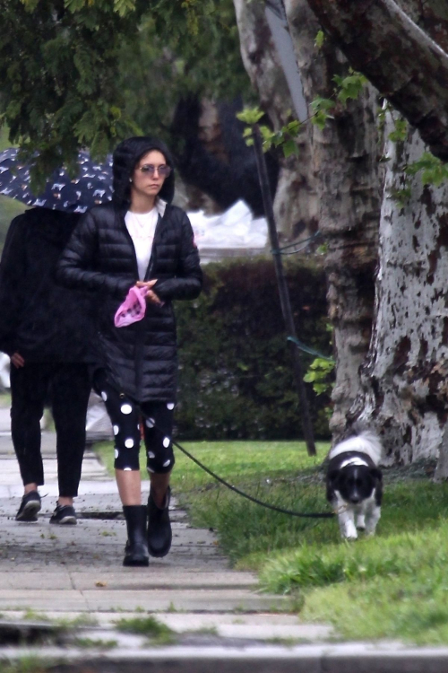 Nina Dobrev walk with her dog out in West Hollywood 2020/04/11 3