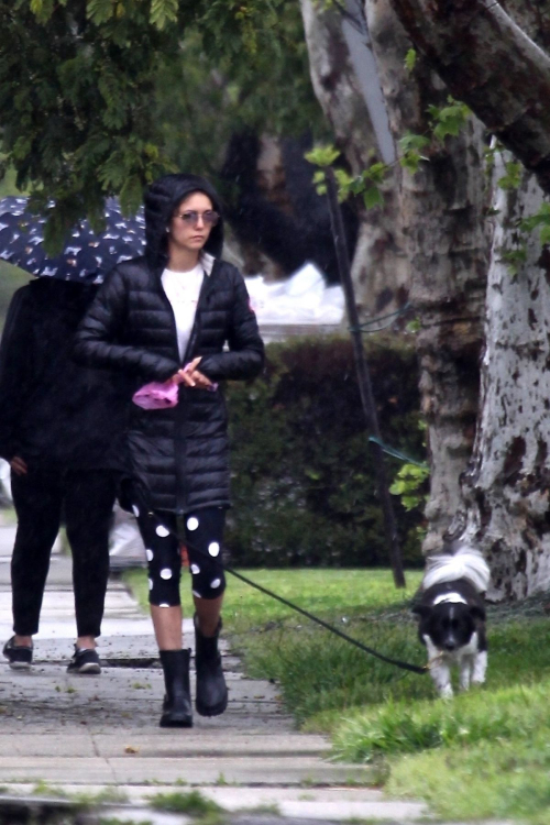 Nina Dobrev walk with her dog out in West Hollywood 2020/04/11 5