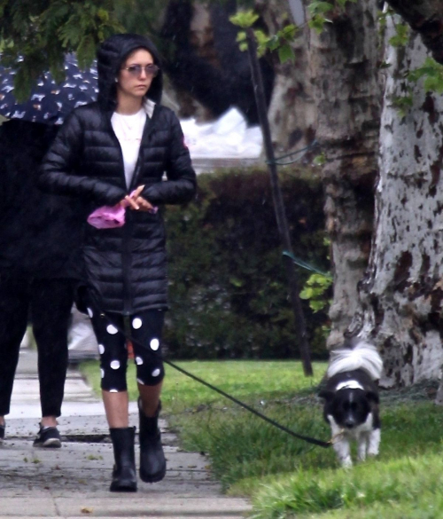 Nina Dobrev walk with her dog out in West Hollywood 2020/04/11 7