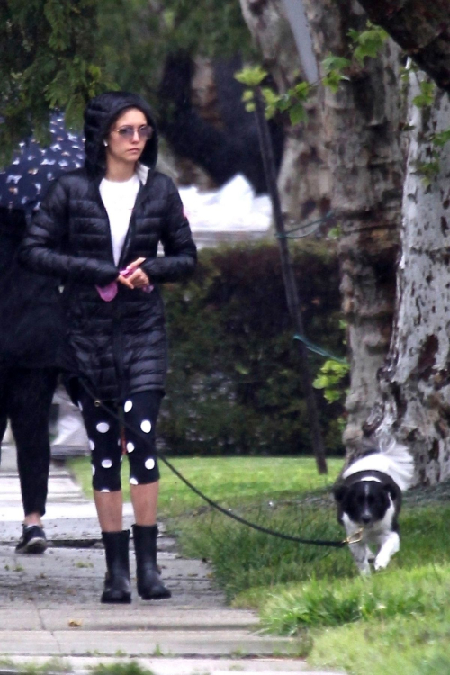 Nina Dobrev walk with her dog out in West Hollywood 2020/04/11 8