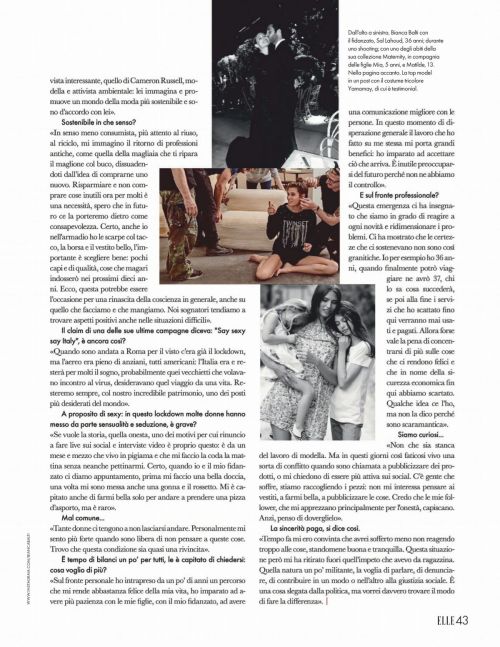 Bianca Balti Photoshoot in Elle Magazine, Italy June 2020 Issue 10