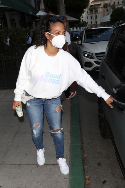 Christina Milian Wearing a Mask at Madeo Restaurant in Beverly Hills 2020/06/17 2