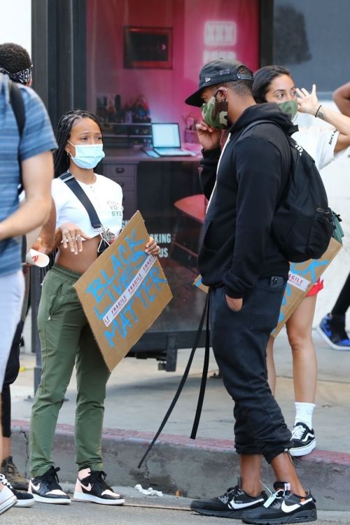 Karrueche Tran at Black Lives Matter Protest in Los Angeles 2020/06/07 8