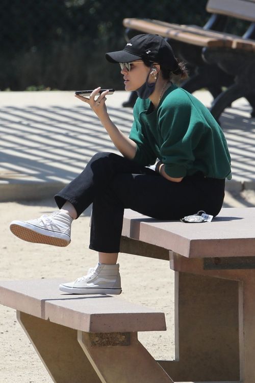 Lucy Hale and her Puppy Elvis at a Dog Park in Studio City 2020/06/04 9