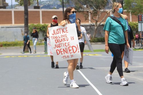 Sarah Sutherland at a Black Lives Matter Protest in West Hollywood 2020/06/06