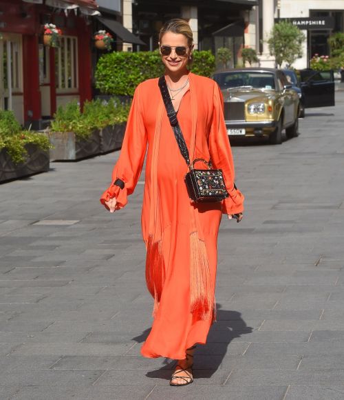 Vogue Williams in a Orange Dress Leaves Global Radio in London 2020/06/07 2